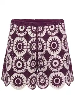 Wehkamp ONLY regularwaist casual short paars met ingebreid patroon aanbieding
