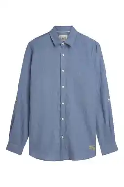 Wehkamp Scotch & Soda regular casual overhemd met linnen blauw aanbieding
