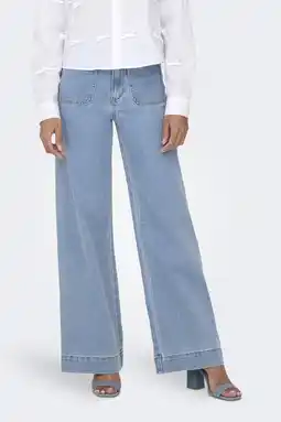 Wehkamp ONLY wide leg jeans light blue denim aanbieding
