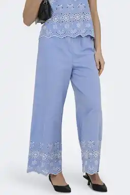 Wehkamp JDY wide leg highwaist gebloemde casual broek lichtblauw aanbieding