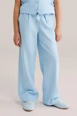 Wehkamp WE Fashion straight casual broek lichtblauw aanbieding