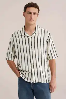 Wehkamp WE Fashion relaxed gestreept casual overhemd ecru aanbieding