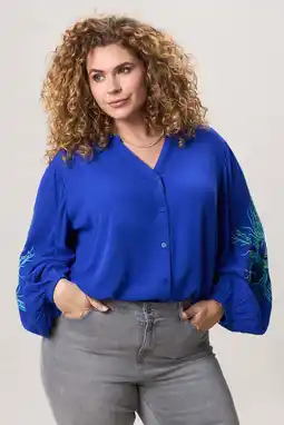 Wehkamp Miss Etam Plus gebloemde blouse blauw aanbieding
