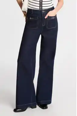 Wehkamp Morgan highwaist wide leg jeans dark blue denim aanbieding