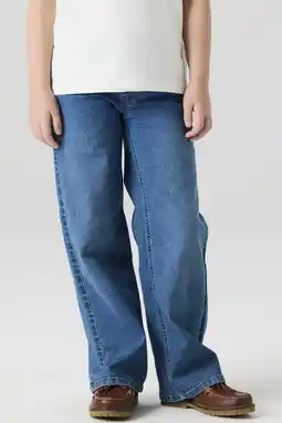 Wehkamp NAME IT KIDS wide leg jeans medium blue denim aanbieding