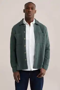 Wehkamp WE Fashion overshirt met textuur donkergroen aanbieding