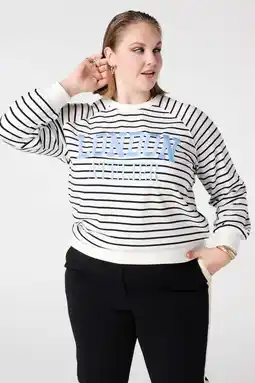 Wehkamp MS Mode gestreepte sweater wit aanbieding