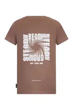 Wehkamp Retour Jeans T-shirt met backprint bruin aanbieding