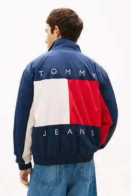 Wehkamp Tommy Jeans zomerjas met backprint donkerblauw aanbieding
