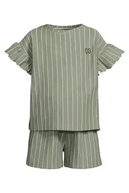 Wehkamp Koko Noko T-shirt + korte broek met streepdessin groen aanbieding