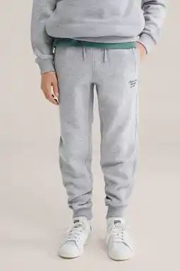 Wehkamp WE Fashion slim sweatpants grijs melange aanbieding