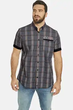 Wehkamp Jan Vanderstorm casual overhemd ZESAR Plus Size grijs aanbieding