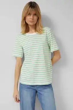 Wehkamp s.Oliver gestreepte T-shirt lichtgroen aanbieding