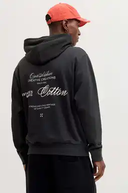 Wehkamp JACK & JONES hoodie met backprint zwart aanbieding