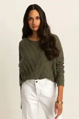 Wehkamp Expresso pullover olijfgroen gebreid aanbieding