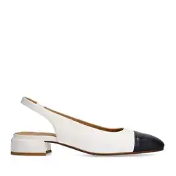Wehkamp Manfield leren slingback loafers wit/zwart aanbieding