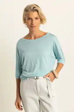 Wehkamp Expresso top lichtblauw gebreid aanbieding