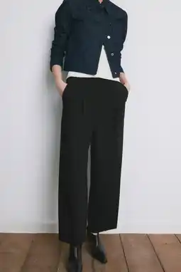 Wehkamp Mango wide leg regularwaist pantalon zwart aanbieding
