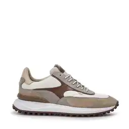 Wehkamp Floris van Bommel Noppi 37.10 leren sneakers wit/bruin aanbieding