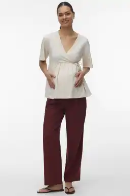 Wehkamp MAMALICIOUS zwangerschaps- en voedings overslagtop beige aanbieding