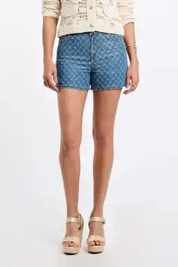 Wehkamp Morgan denim slim regularwaist short medium blue denim aanbieding