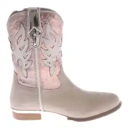 Wehkamp Hip leren laarzen beige/metallic roze aanbieding