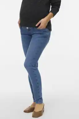 Wehkamp VERO MODA MATERNITY highwaist zwangerschaps skinny jeans medium blue denim aanbieding