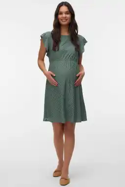 Wehkamp VERO MODA MATERNITY zwangerschaps korte jurk groen aanbieding