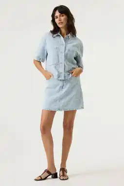 Wehkamp Garcia blouse light blue denim aanbieding