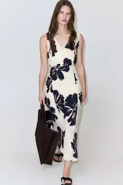 Wehkamp Mango gebloemde maxi jurk - ecru aanbieding