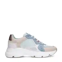 Wehkamp Manfield chunky leren sneakers lichtblauw aanbieding