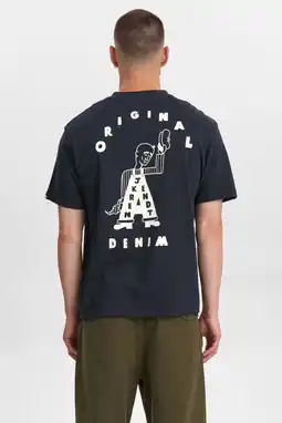 Wehkamp Anerkjendt relaxed T-shirt met backprint donkerblauw aanbieding