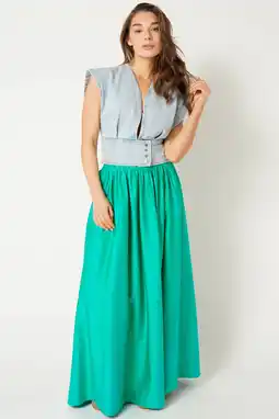 Wehkamp Est'seven maxi rok groen aanbieding