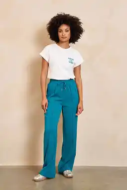 Wehkamp Lofty Manner straight highwaist casual broek blauw aanbieding