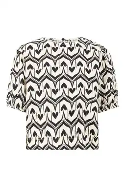 Wehkamp Shoeby T-shirt met hartjes - ecru aanbieding