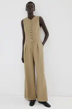 Wehkamp Mango Aansluitend jumpsuit beige aanbieding