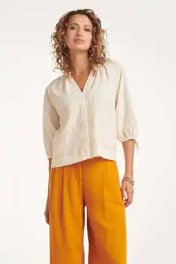 Wehkamp Smashed Lemon gebloemde blouse ecru aanbieding