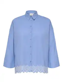 Wehkamp ONLY CARMAKOMA blouse broderie lichtblauw aanbieding