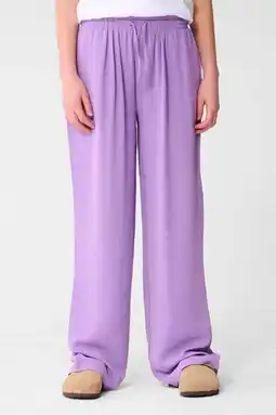 Wehkamp Shoeby highwaist casual broek paars met textuur aanbieding