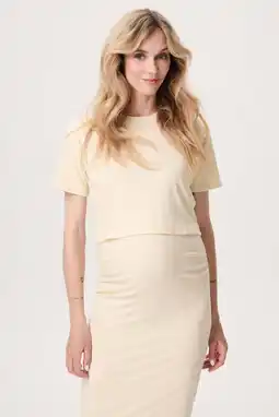 Wehkamp Noppies maternity zwangerschaps T-shirt lichtgeel aanbieding