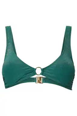 Wehkamp PIECES voorgevormde bikinitop PCLAOMI met lurex groen aanbieding