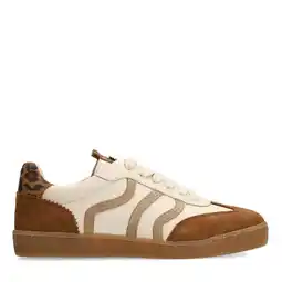Wehkamp No Stress leren sneakers ecru/bruin aanbieding