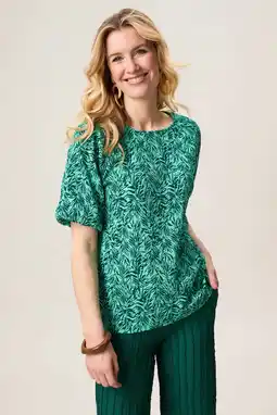 Wehkamp Miss Etam blousetop groen met print aanbieding