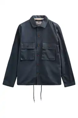 Wehkamp Anerkjendt overshirt met linnen donkerblauw aanbieding
