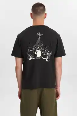Wehkamp Anerkjendt relaxed T-shirt met backprint zwart aanbieding