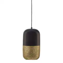 Wehkamp WOOOD Tirsa Hanglamp - Metaal - Zwart/Brass - 36x20x20 aanbieding