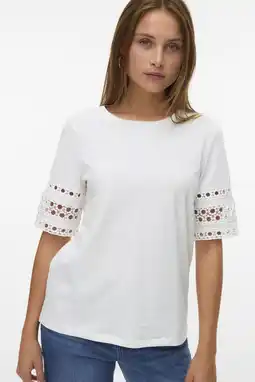 Wehkamp VERO MODA top ecru broderie aanbieding