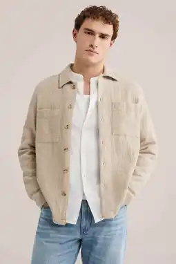 Wehkamp WE Fashion overshirt met textuur beige aanbieding
