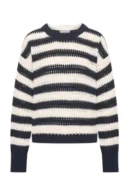 Wehkamp CLAUDIA BY CLAUDIA STRÄTER trui donkerblauw grof gebreid aanbieding