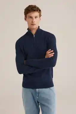 Wehkamp WE Fashion gebreide trui donkerblauw aanbieding